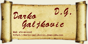 Darko Galjković vizit kartica